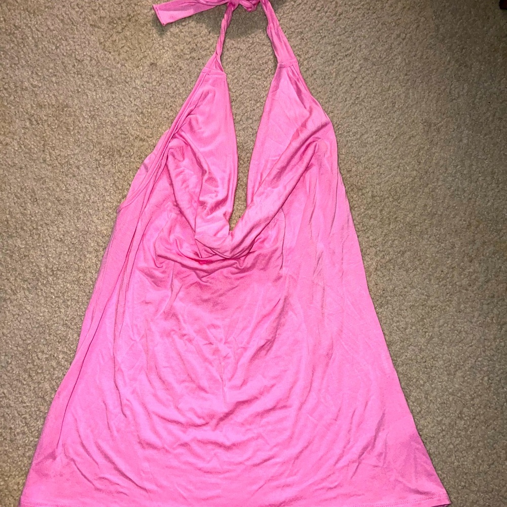 Pink halter top